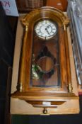 President Quartz Wall Clock with Leaded Glass Door