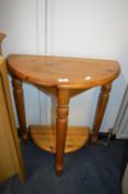 Half Moon Pine Hall Table