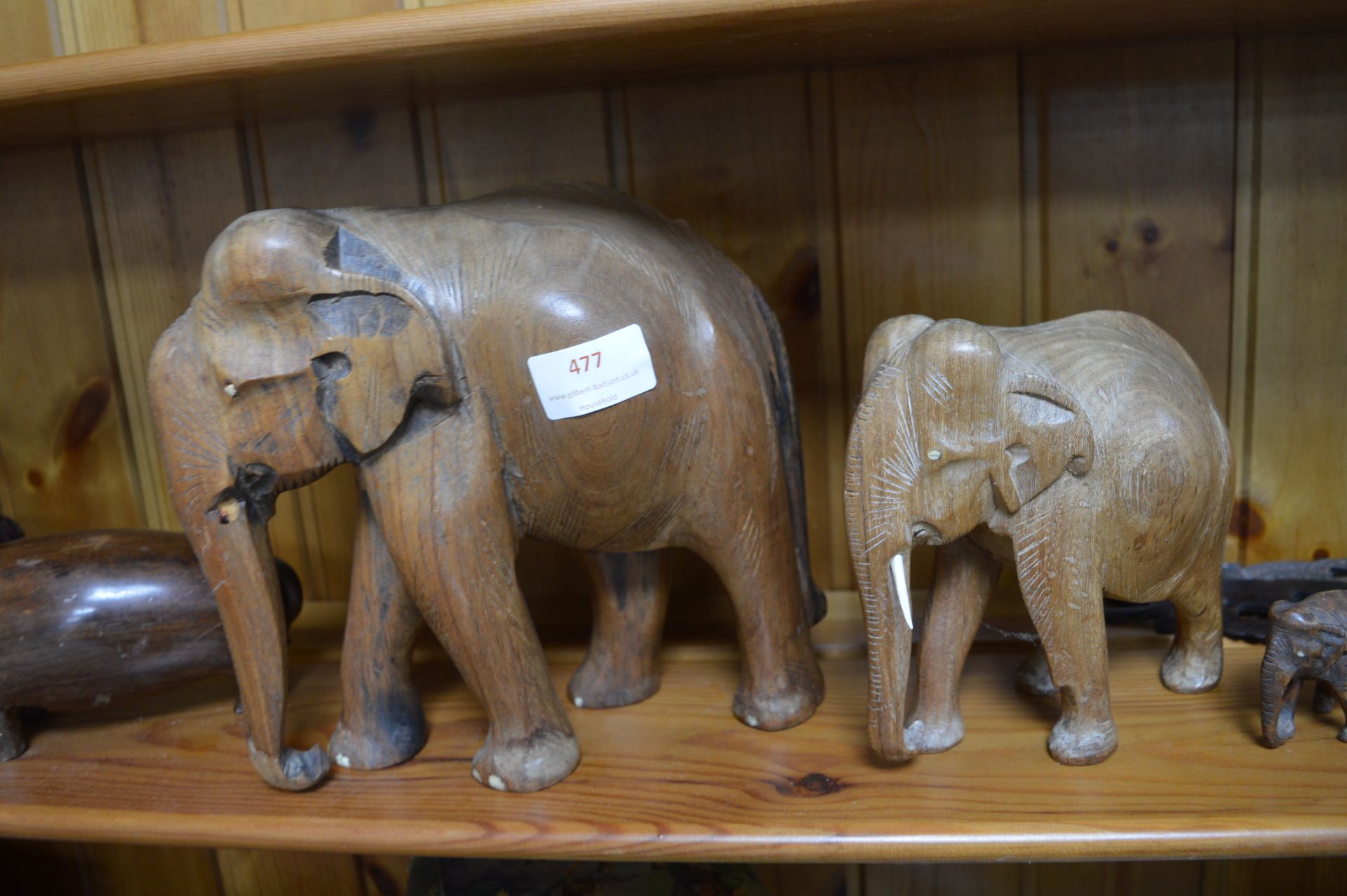 Carved Elephants, Hippos, Rhinos and Spoons - Image 3 of 4