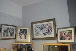 Four Framed Sporting Photos and Prints