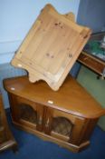 Glazed Corner TV cabinet plus Pine Corner Cupboard