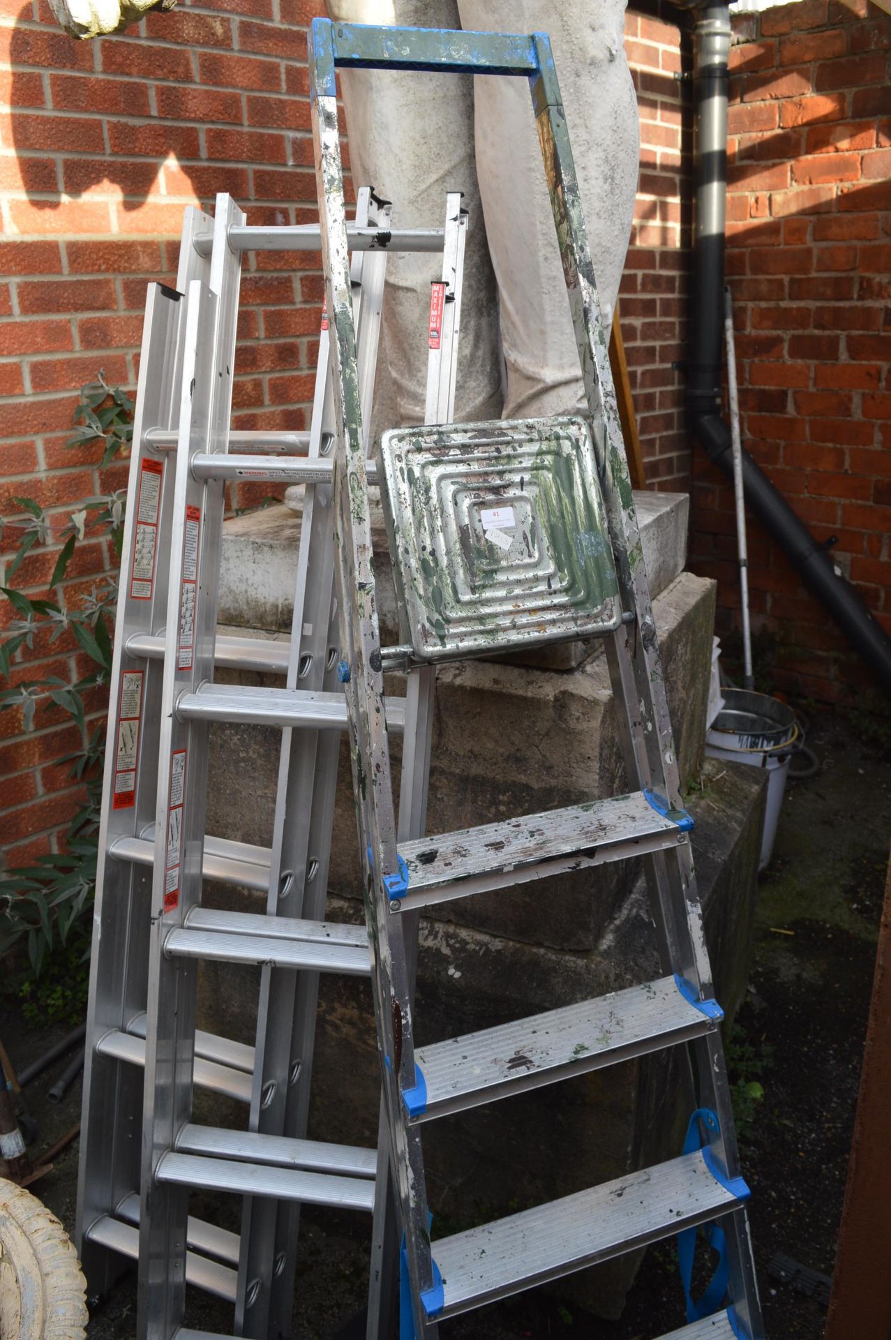 Two Aluminium Extending Loft Ladders, and Aluminiu