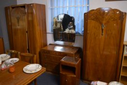 Vintage Bedroom Suite; Double and Single Wardrobes