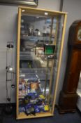 Mirrored Back Glass Display Cabinet ~170x64cm