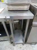 * S/S bench with upstand and undershelf 300w x 640d x 900h