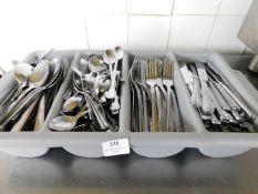 * tray filled with cutlery