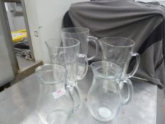 * glass and plastic jugs x 5