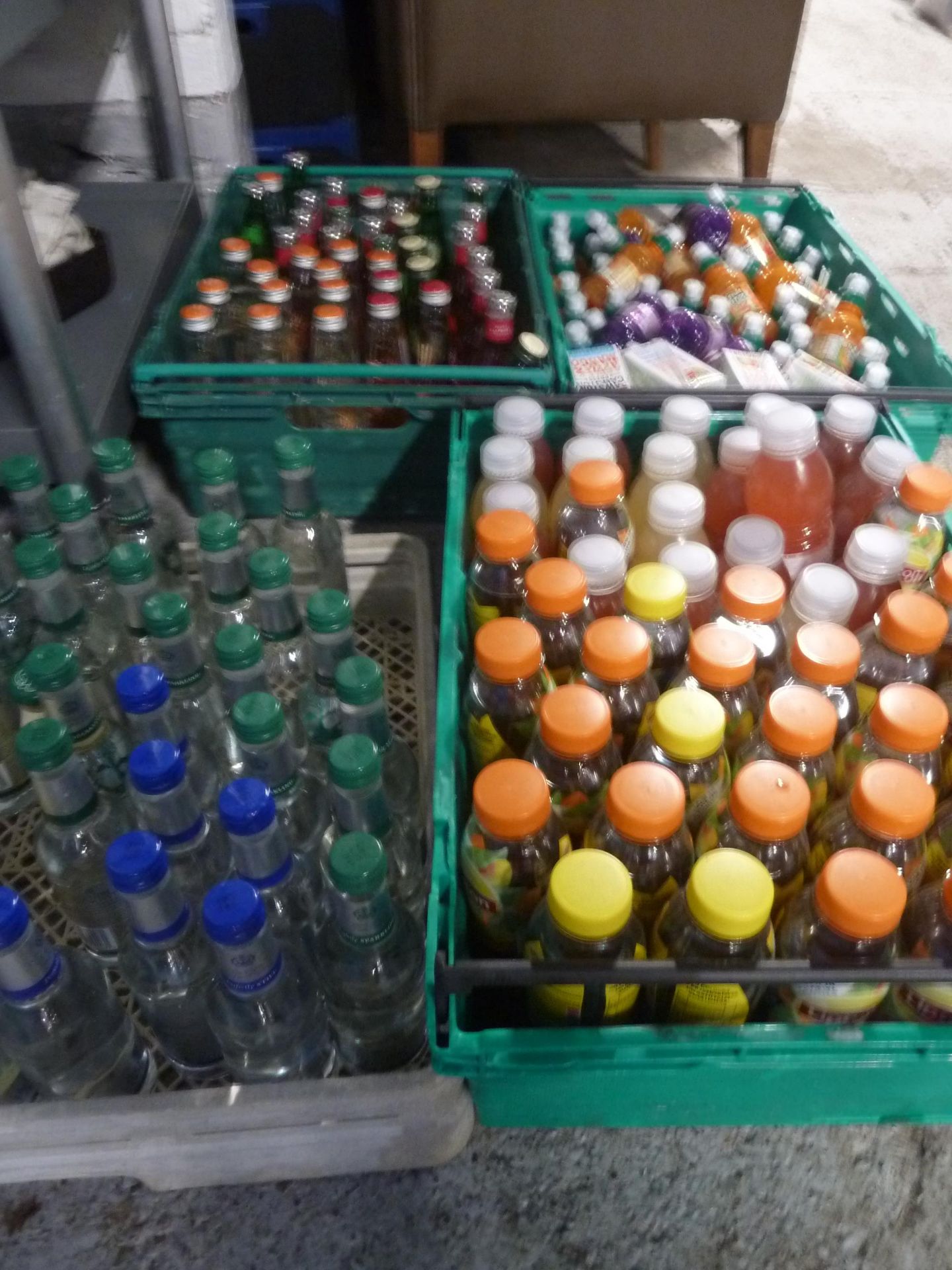 * large selection of soft drinks - 200+ items. Ice tea, bottled water, J2O's fruit shoots.