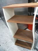 * 4 shelf wavy cream and wooden effect shelf