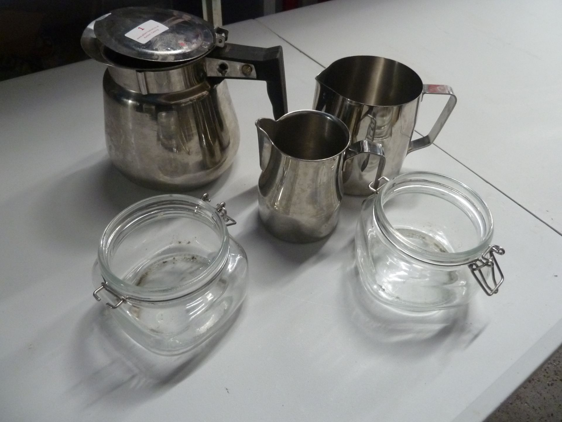 * selection of S/S jugs and jars