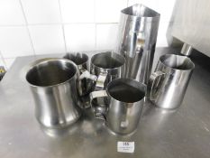 * S/S milk steaming jugs - various sizes x 6