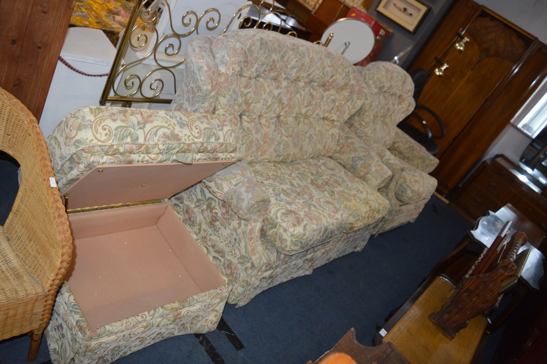 Three Piece Floral Suite; Two Seat Sofa, Armchair - Image 2 of 2