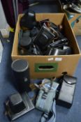 Box of Assorted Older Camera Cases