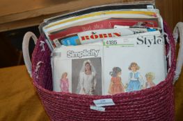 Basket of Sewing Patterns, etc.