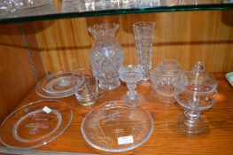 Cut Glass Crystal Vases, Presentation Dishes, etc.