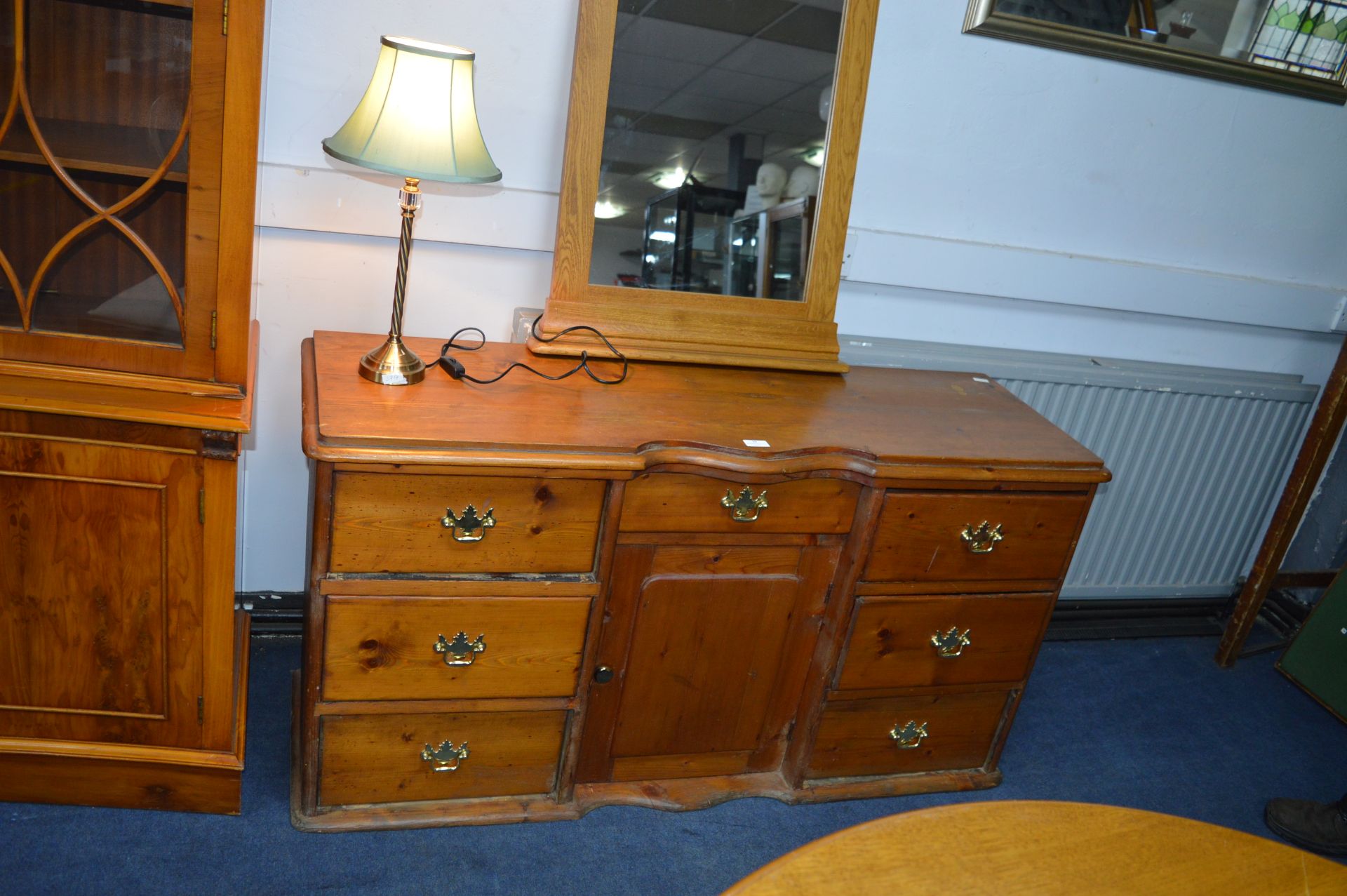 Period Pine Sideboard with New Brass Handles 173x7