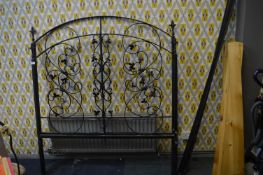 Black Wrought Iron Double Bed Frame 4'6 wide