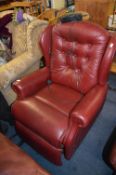 Red Leather Electric Reclining Armchair