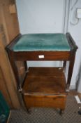 Vintage Oak Commode plus Mahogany Piano Stool (AF)