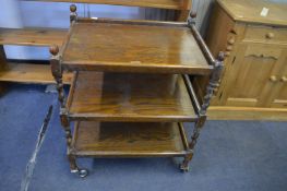 Vintage Oak Barley Twist Tea Trolley