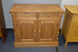 Pine Two Door Two Drawer Cupboard 92cm wide, 81cm