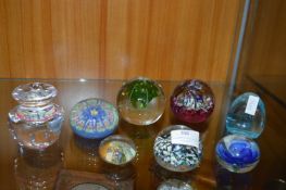 Eight Glass Paperweights