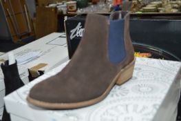 Silver Street Brown & Navy Suede Effect Ladies Boo