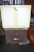 Distressed Painted Oak Three Drawer Chest plus Wal
