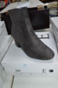 Ladies Grey Suede Effect Ankle Boots Size: 7