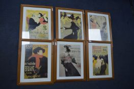 Six Lautrec French Advertising Posters