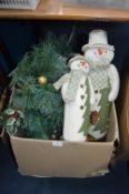Christmas Garland, Snowmen and Christmas Decoratio