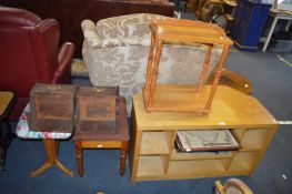 TV Stand, Telephone Table, Two Stools and Two Wood