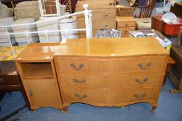 Serpentine Front Three Drawer Bedroom Chest with M