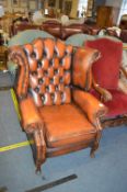 Leather Chesterfield Armchair (AF)