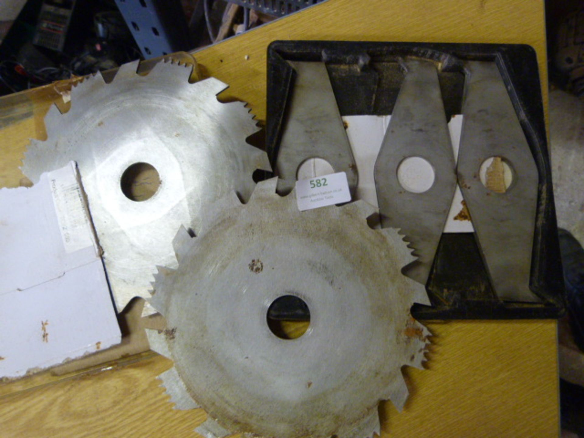 Box of Circular Saw Blades and Spindle Moulder Cut