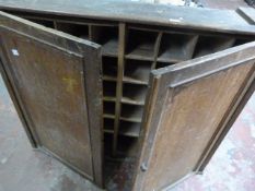 Antique Oak Cabinet with Ply Cubby Holes ~27x101x3