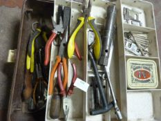 Plastic Toolbox with Pliers, Spanners, Screwdriver