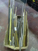 Box of Assorted Steel and Brass Bar