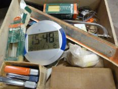 Clock, Tools, Staplers, Glue Sticks, etc.