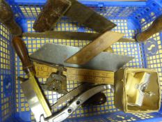 Vintage Tools Including Spoke Shave, Ruler, Bevel,