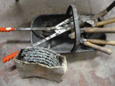 Plastic Trug with Lopper, Garden Sheers and a Roll