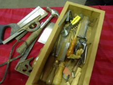 Box of Assorted Hand Tools Including Hand Saws, Ca