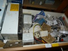 Box of Plugs, Sockets and Electrical Fittings