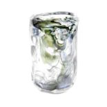 Brian Jabez Francis R.M.S, S.G.A. A Whitefriars knobbly grey glass vase, acid etched with a