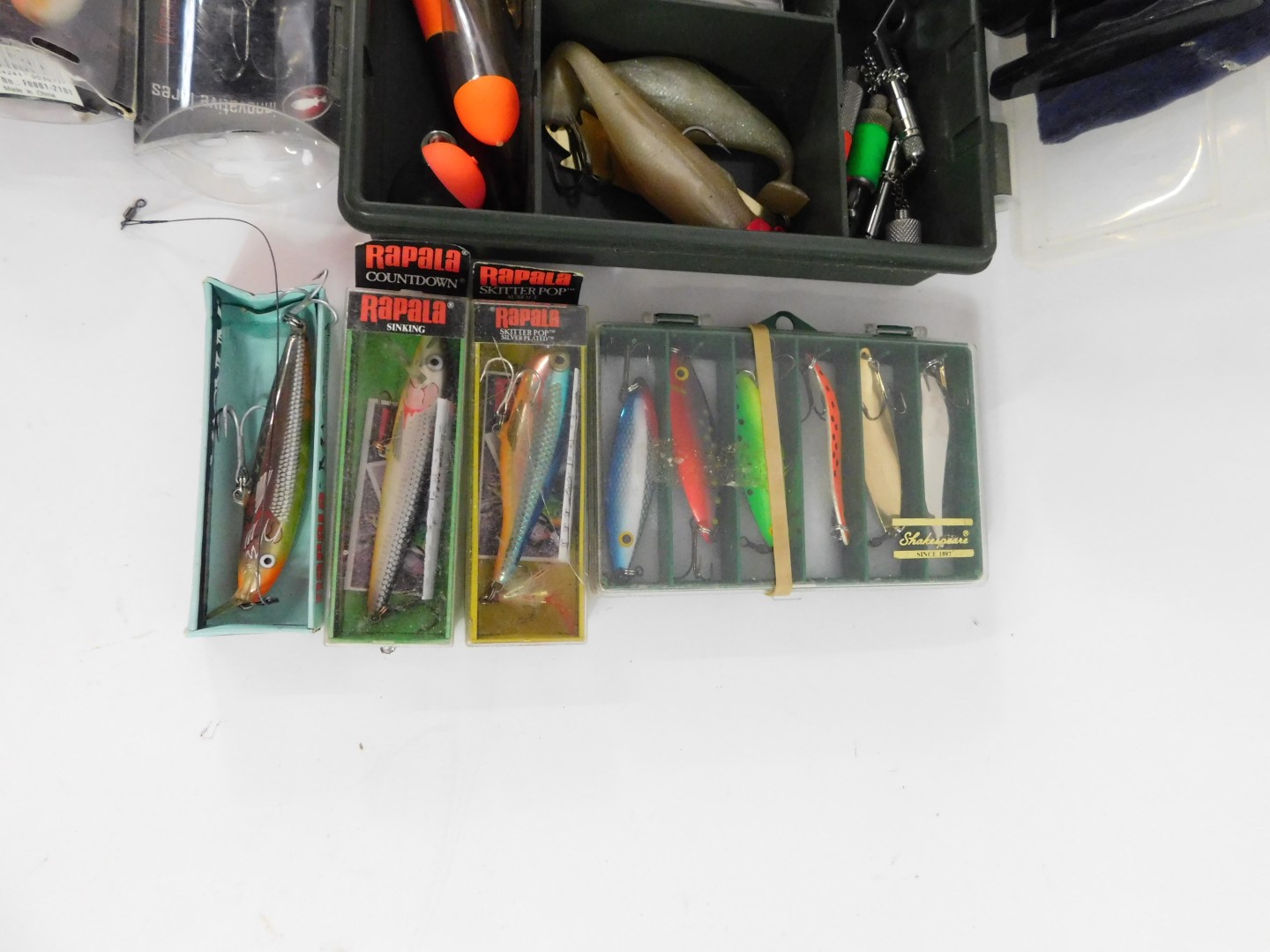 Fishing lures, barbed trebles, floats, etc. (2 boxes) - Image 2 of 4