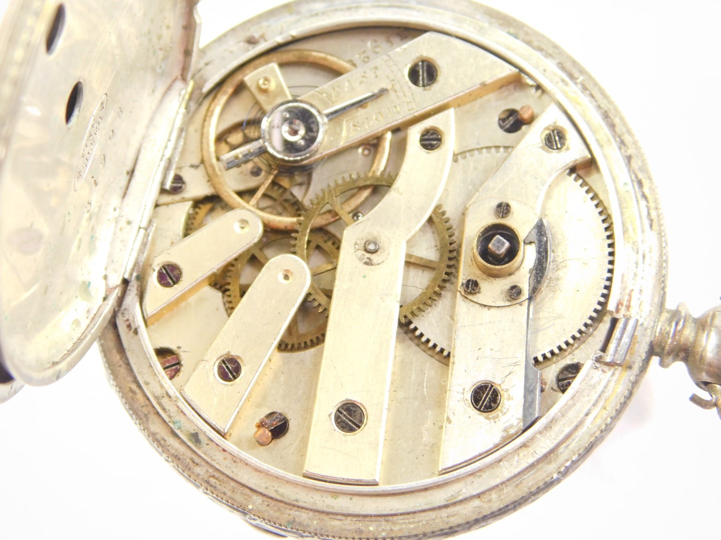 A Waltham gentleman's gold plated Hunter pocket watch, keyless wind, enamel dial bearing Roman - Image 3 of 7