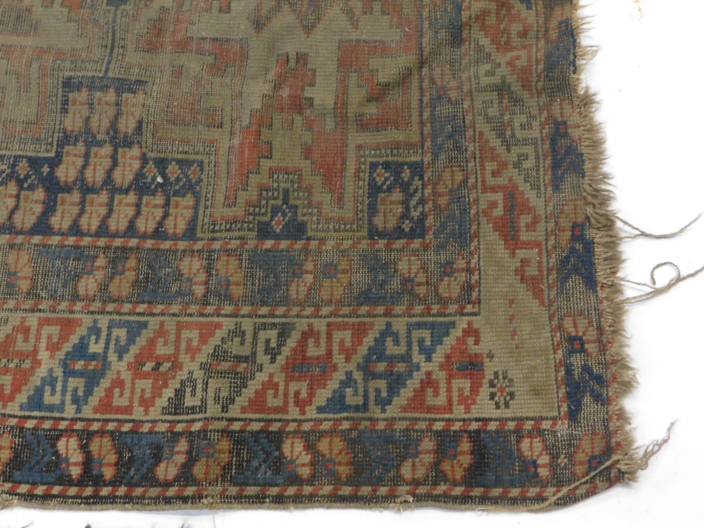 A 19thC Bokhara double bag face, and a Caucasian rug of geometrical design, 133cm x 100cm. (both - Image 3 of 4