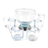 A group of Strombergshyttan cut glass ware, including a tapering cylindrical bowl, 17cm H, two