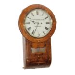 A Victorian walnut cased drop dial wall clock by Lickert Schwerer & Ketterer of Norwich, circular
