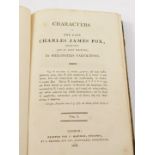 Philopatris Varvicensis. Characters of The Late Charles James Fox, first edition, 2 vols, tooled